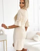 Ежедневна рокля с брокат в бежов цвят 217-10