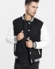 Мъжко колежанско яке Urban Classics blk/wht с кожени ръкави, Urban Classics, Якета - Complex.bg