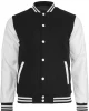Мъжко колежанско яке Urban Classics blk/wht с кожени ръкави, Urban Classics, Якета - Complex.bg