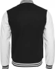 Мъжко колежанско яке Urban Classics blk/wht с кожени ръкави, Urban Classics, Якета - Complex.bg