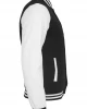 Мъжко колежанско яке Urban Classics blk/wht с кожени ръкави, Urban Classics, Якета - Complex.bg