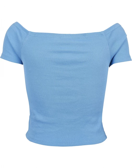 Дамски къс топ с голи рамена в синьо Urban Classics horizonblue, Urban Classics, Жени - Complex.bg