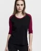 Дамска блуза Urban Classics blk/burgundy с 3/4 ръкави, Urban Classics, Блузи - Complex.bg