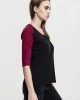 Дамска блуза Urban Classics blk/burgundy с 3/4 ръкави, Urban Classics, Блузи - Complex.bg