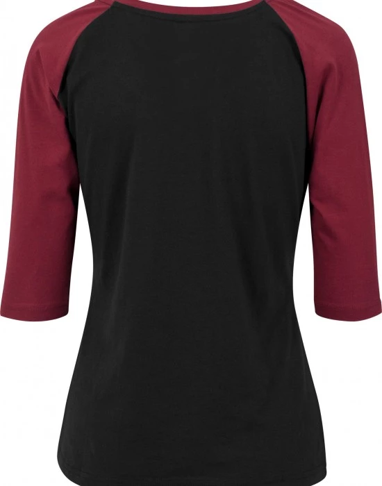 Дамска блуза Urban Classics blk/burgundy с 3/4 ръкави, Urban Classics, Блузи - Complex.bg