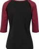 Дамска блуза Urban Classics blk/burgundy с 3/4 ръкави, Urban Classics, Блузи - Complex.bg