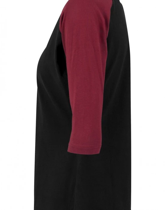 Дамска блуза Urban Classics blk/burgundy с 3/4 ръкави, Urban Classics, Блузи - Complex.bg