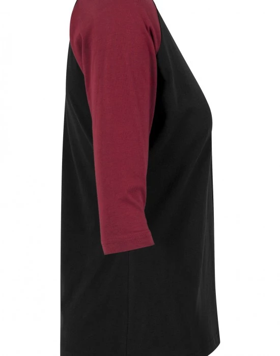 Дамска блуза Urban Classics blk/burgundy с 3/4 ръкави, Urban Classics, Блузи - Complex.bg