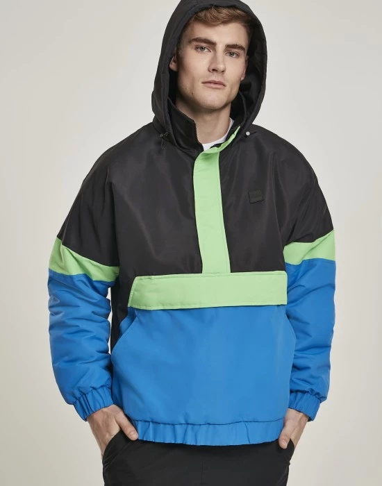 Мъжко яке в черно и синьо от Urban Classics Neon Mix Pull Over Jacket, Urban Classics, Якета - Complex.bg
