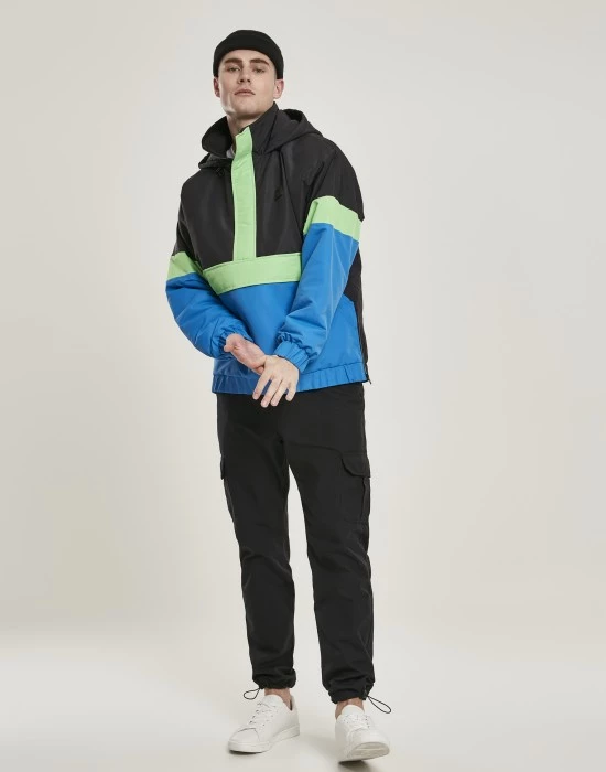Мъжко яке в черно и синьо от Urban Classics Neon Mix Pull Over Jacket, Urban Classics, Якета - Complex.bg