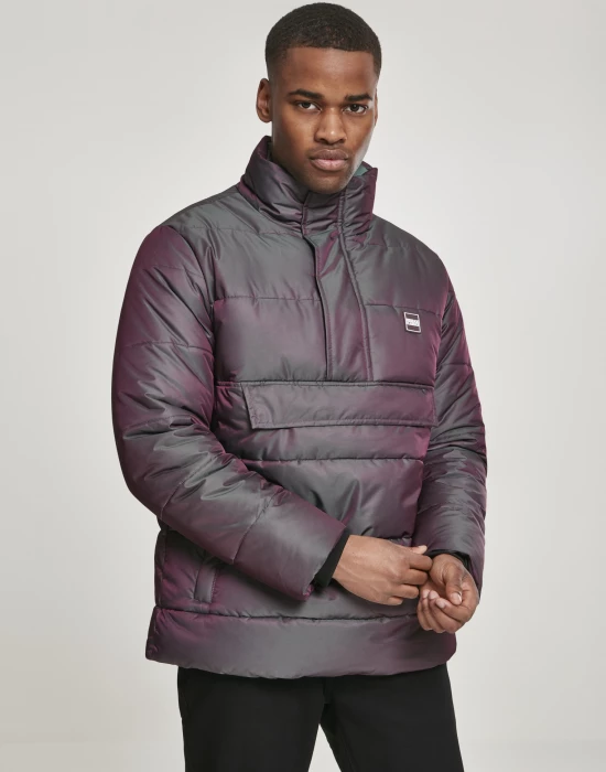 Мъжко зимно яке Urban Classics Shimmering Pull Over в сребрист цвят, Urban Classics, Якета - Complex.bg