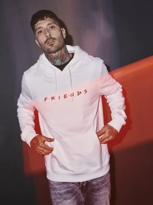 Изчистен бял суичър Friends Logo EMB