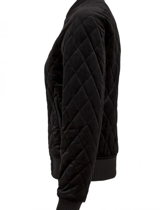 Дамско яке в черно от Urban Classics Ladies Diamond Quilt Velvet, Urban Classics, Якета - Complex.bg