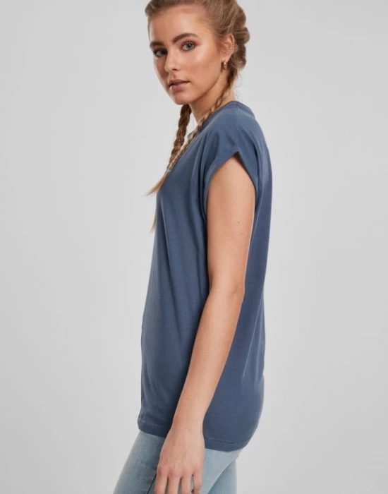 Дамска тениска в син цвят Urban Classics Ladies Extended Shoulder Tee vintageblue, Urban Classics, Тениски - Complex.bg