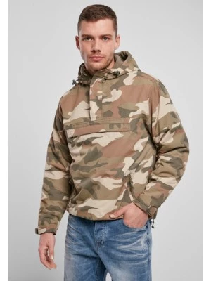 Ветровка с подплата в камуфлажен цвят Brandit Fleece Pull Over Windbreaker light woodland 