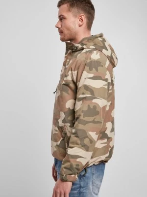 Ветровка с подплата в камуфлажен цвят Brandit Fleece Pull Over Windbreaker light woodland 