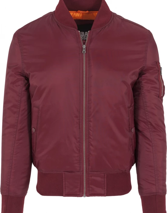 Мъжко яке тип бомбър Urban Classics burgundy в бордо, Urban Classics, Якета - Complex.bg