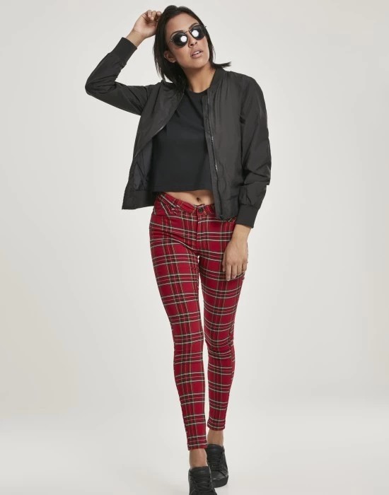 Дамски кариран панталон Urban Classics Ladies Skinny Tartan Pants, Urban Classics, Панталони - Complex.bg