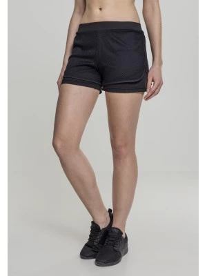 Дамски двуслойни мрежести къси панталони в черно Urban Classics Ladies Double Layer Mesh Shorts