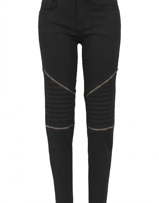 Дамски панталон в черен цвят Urban Classics Ladies Stretch Biker Pants black, Urban Classics, Панталони - Complex.bg