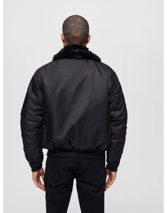 Авиаторско мъжко яке в черен цвят Brandit MA2 Jacket Fur Collar, Brandit, Якета - Complex.bg