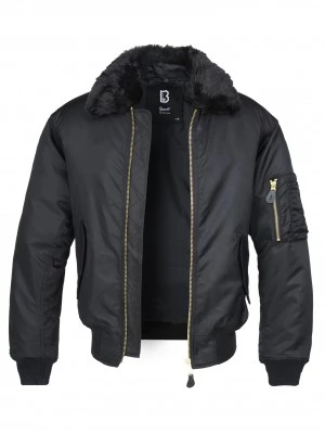 Авиаторско мъжко яке в черен цвят Brandit MA2 Jacket Fur Collar 
