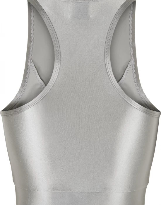 Дамски топ в сребрист цвят Urban Classics  Cropped Shiny, Urban Classics, Жени - Complex.bg