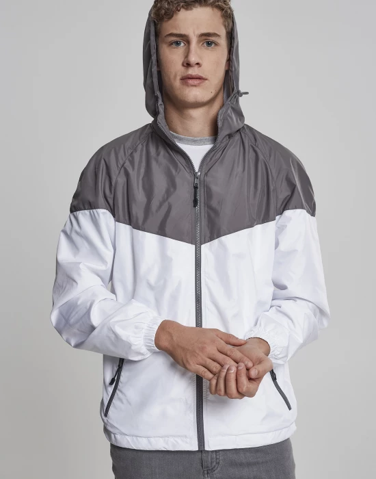 Мъжко спортно яке Urban Classics в сиво и бяло, Urban Classics, Якета - Complex.bg