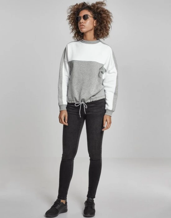 Дамска спортна блуза в сиво и бяло Urban Classics grey/white, Urban Classics, Блузи - Complex.bg
