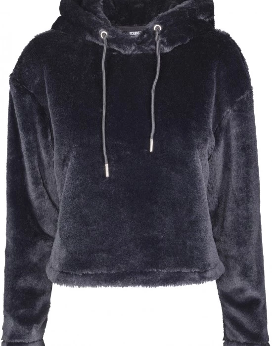 Дамски плюшен суичър Urban Classics в черен цвят, Urban Classics, Суичъри - Complex.bg