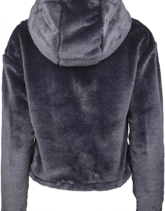 Дамски плюшен суичър Urban Classics в черен цвят, Urban Classics, Суичъри - Complex.bg