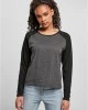 Дамска блуза в черно и сиво Ladies Contrast Longsleeve, Urban Classics, Блузи - Complex.bg