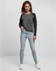Дамска блуза в черно и сиво Ladies Contrast Longsleeve, Urban Classics, Блузи - Complex.bg