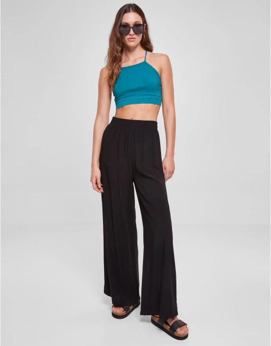 Дамски широк панталон в черен цвят Urban Classics Ladies Pants, Urban Classics, Панталони - Complex.bg