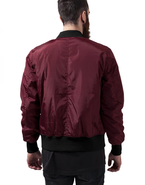 Мъжко яке тип бомбър в цвят бордо Urban Classics burgundy/black, Urban Classics, Якета - Complex.bg