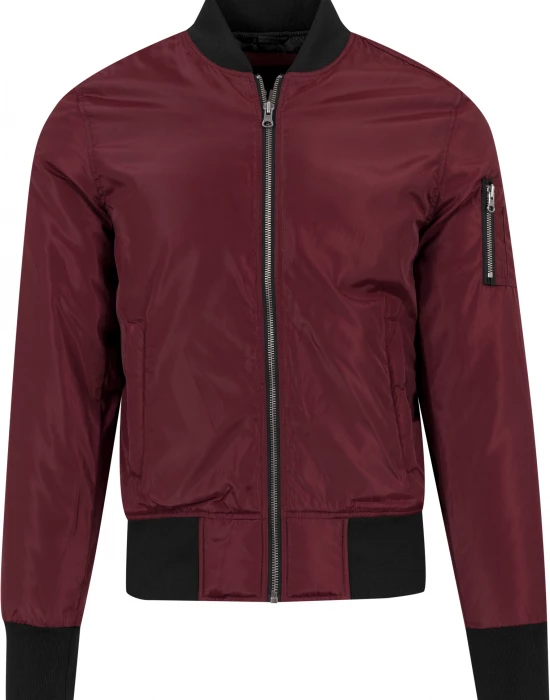 Мъжко яке тип бомбър в цвят бордо Urban Classics burgundy/black, Urban Classics, Якета - Complex.bg