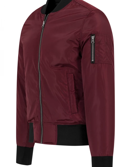 Мъжко яке тип бомбър в цвят бордо Urban Classics burgundy/black, Urban Classics, Якета - Complex.bg