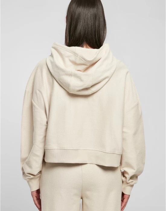 Дамски къс суичър с качулка в цвят екрю Urban Classics Hoody, Urban Classics, Суичъри - Complex.bg