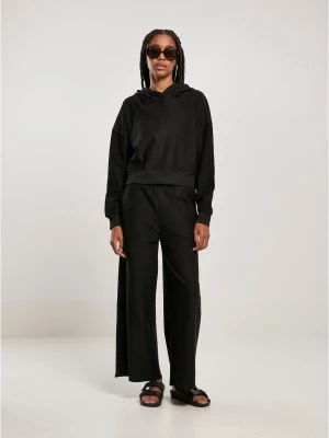 Дамски къс суичър с качулка в черен цвят Urban Classics Hoody