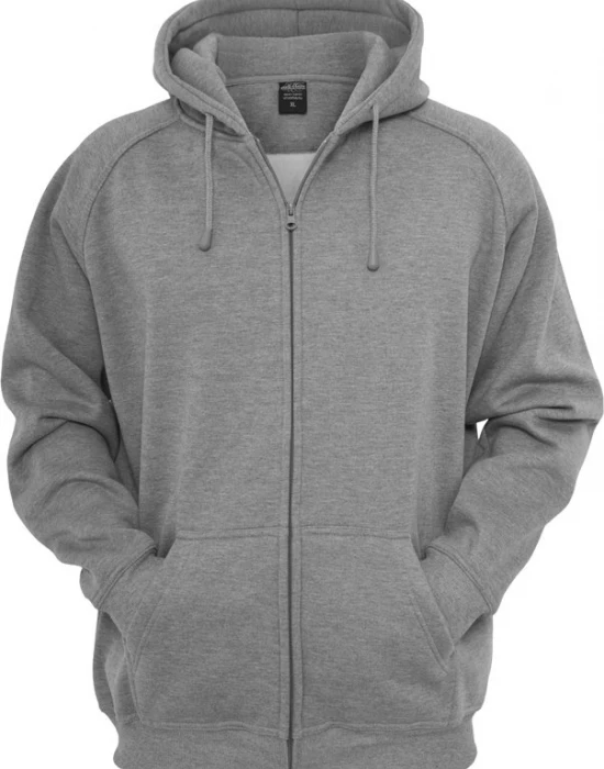 Мъжки изчистен суичър с цип Urban Classics в сив цвят, Urban Classics, Суичъри - Complex.bg