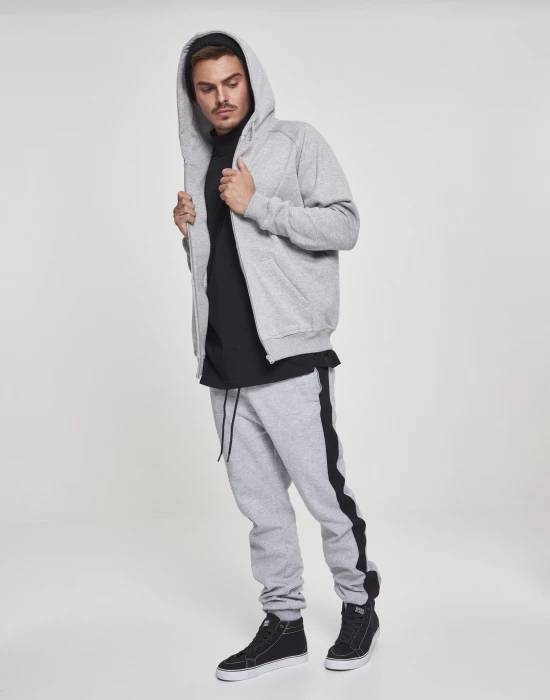 Мъжки изчистен суичър с цип Urban Classics в сив цвят, Urban Classics, Суичъри - Complex.bg
