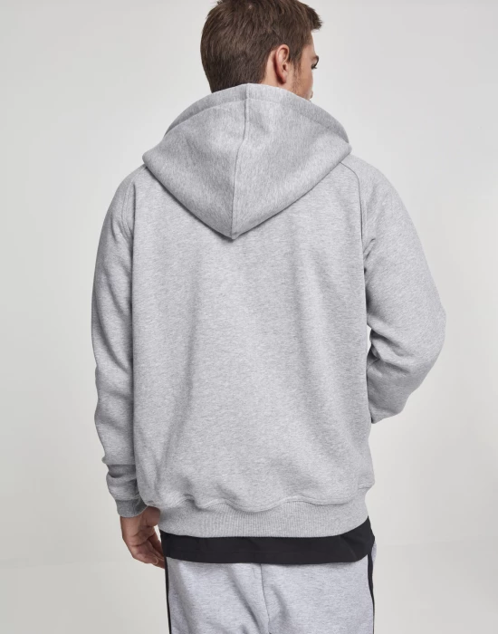 Мъжки изчистен суичър с цип Urban Classics в сив цвят, Urban Classics, Суичъри - Complex.bg