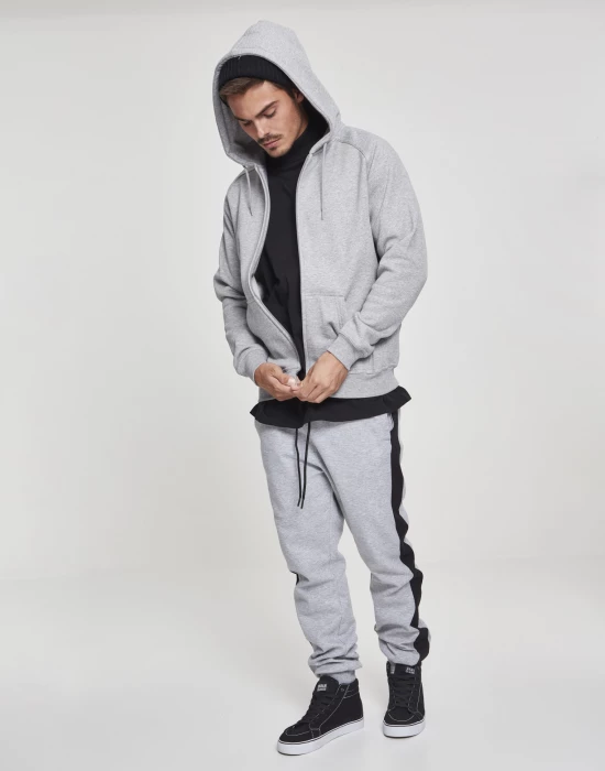 Мъжки изчистен суичър с цип Urban Classics в сив цвят, Urban Classics, Суичъри - Complex.bg