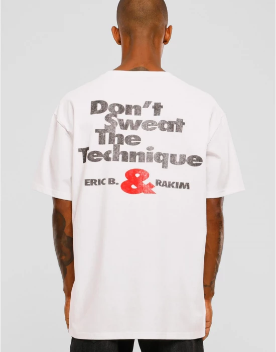 Мъжка тениска в бял цвят, модел Eric B & Rakim Sweat the Technique Oversize Tee, Mister Tee, Тениски - Complex.bg