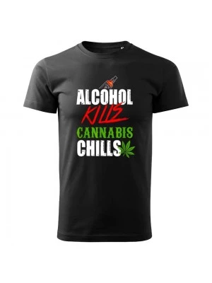 Мъжка в черен цвят Alcohol Kills Cannabis Chills