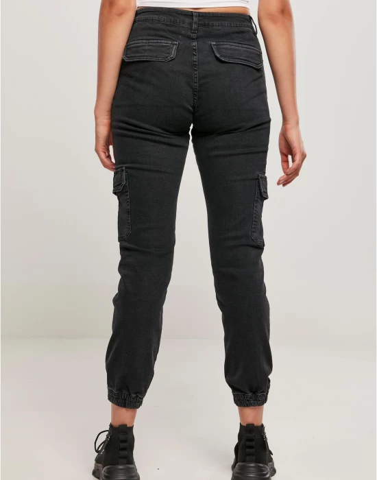 Дамски дълги карго панталони в черен цвят Ladies Denim Cargo Pants, Urban Classics, Дънки - Complex.bg