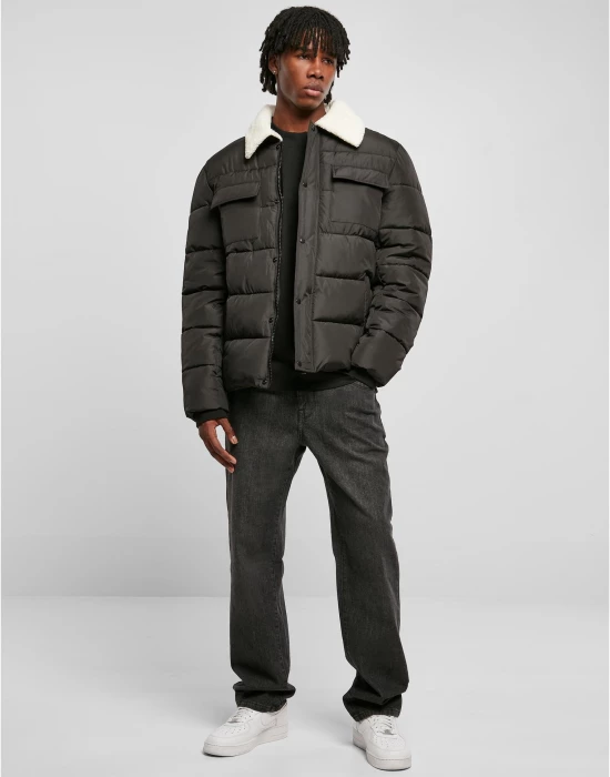 Мъжко зимно яке в черен цвят Urban Classics Sherpa Jacket, Urban Classics, Якета - Complex.bg