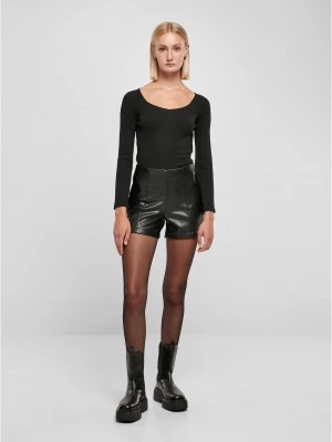 Дамски кожени къси панталони в черен цвят Urban Classics Ladies Leather Shorts