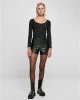 Дамски кожени къси панталони в черен цвят Urban Classics Ladies Leather Shorts, Urban Classics, Панталони - Complex.bg