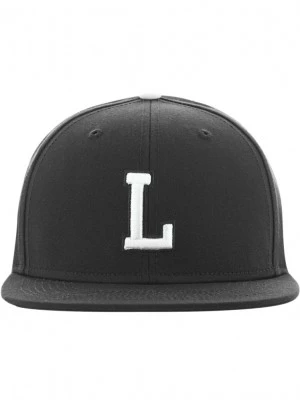 Шапка с козирка в сив и черен цвят Letter Snapback L 